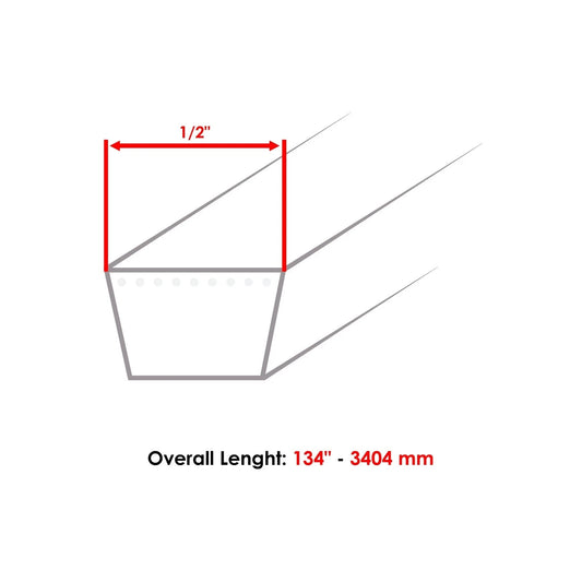 95404044 954-04044A Deck Belt for MTD Troy-Bilt Cub Cadet 50" Deck / 1/2x134" 2x