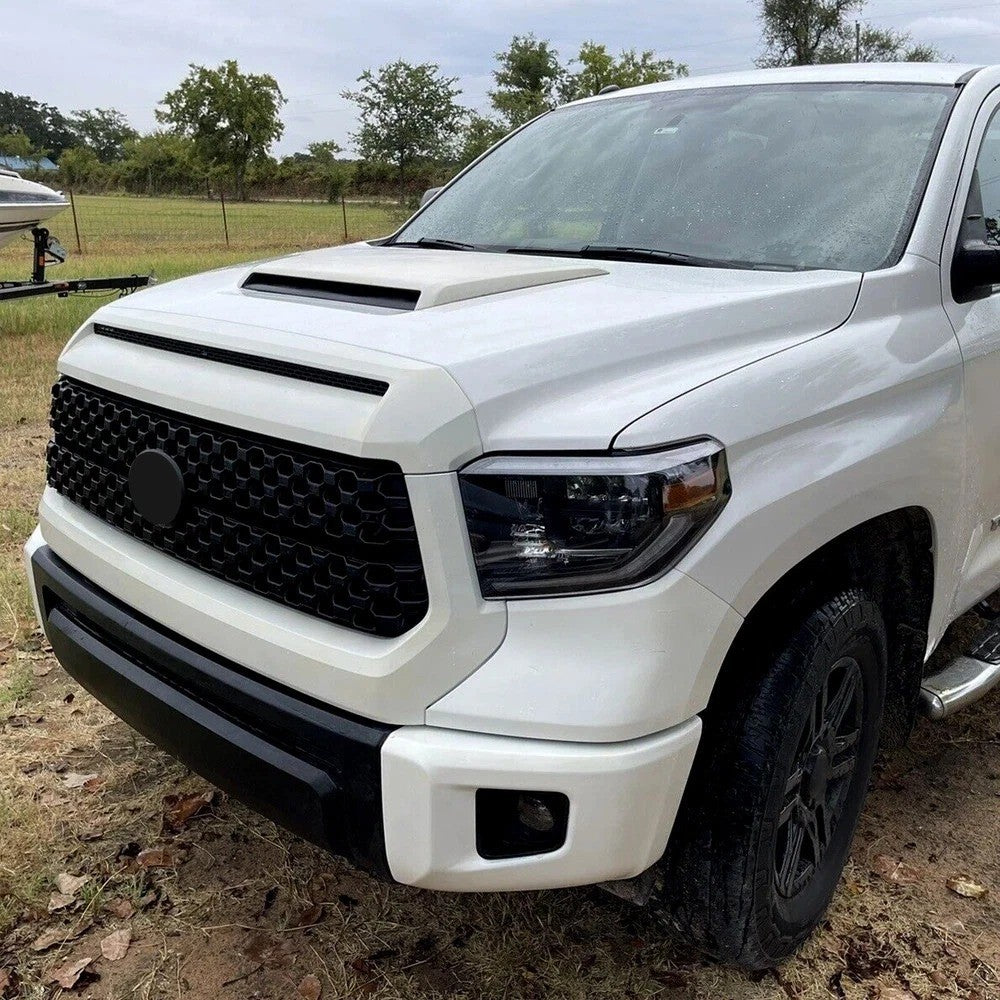 Front Upper Hood Scoop Bulge Kit Assembly For Toyota Tundra 2014-2021 White
