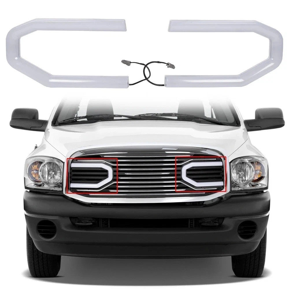 Pair LED Front Hood Grille Lights For 2006 06-09 Dodge RAM 2500 06-08 1500