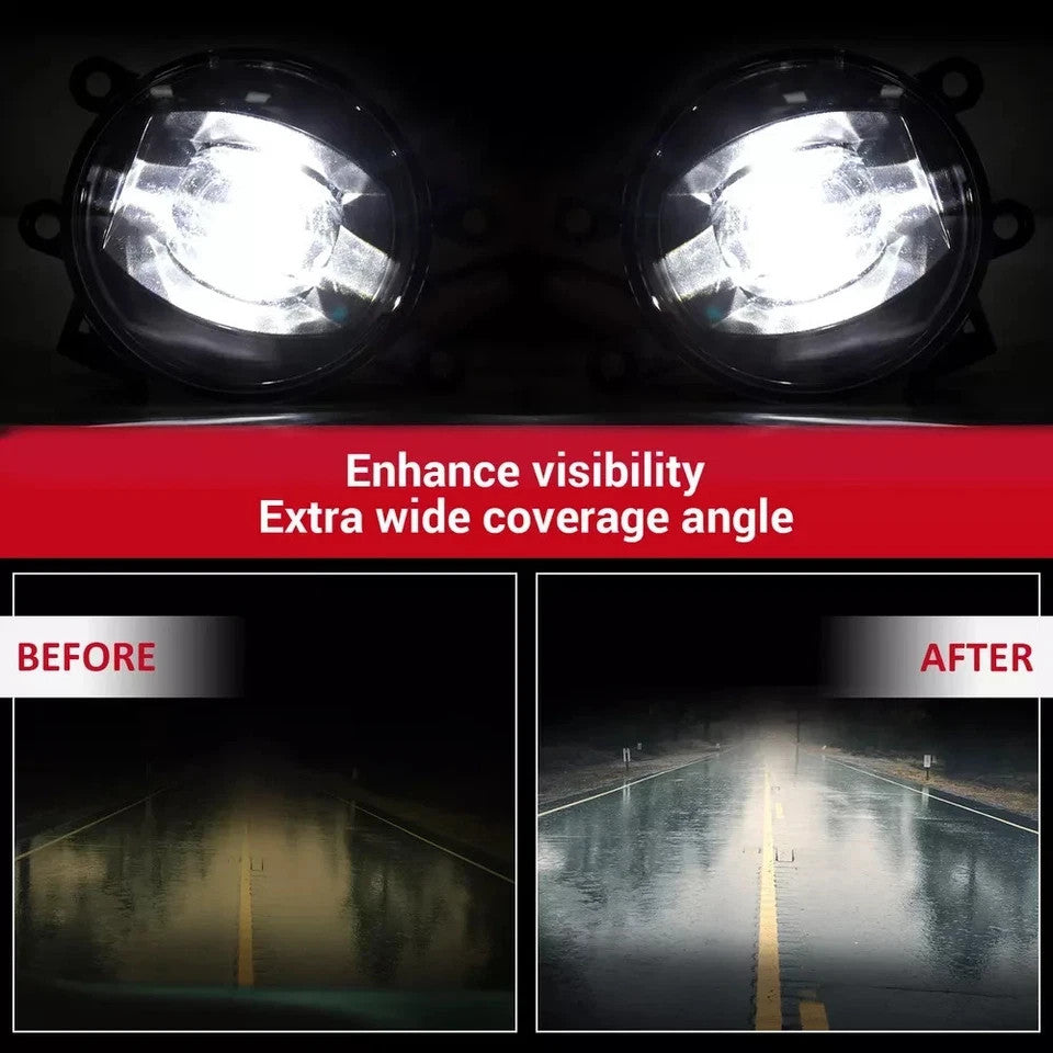 LED Fog Lights Lamps Clear For Toyota Tacoma 4Runner Tundra RAV4 2010 2012-2023