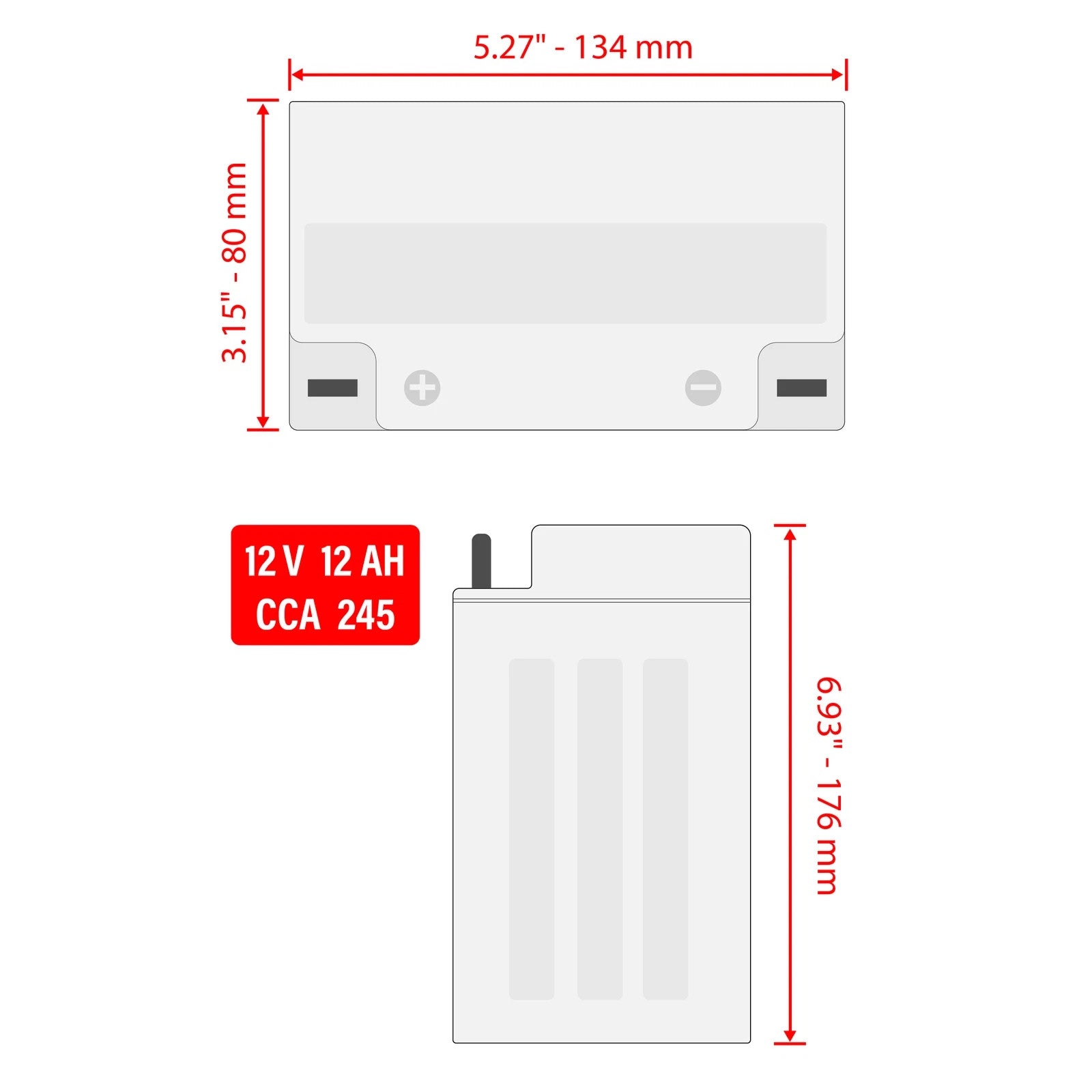 AGM Battery for Honda VT500C Shadow 500 1983-1986 / VT500Ft Ascot 500 1983 1984