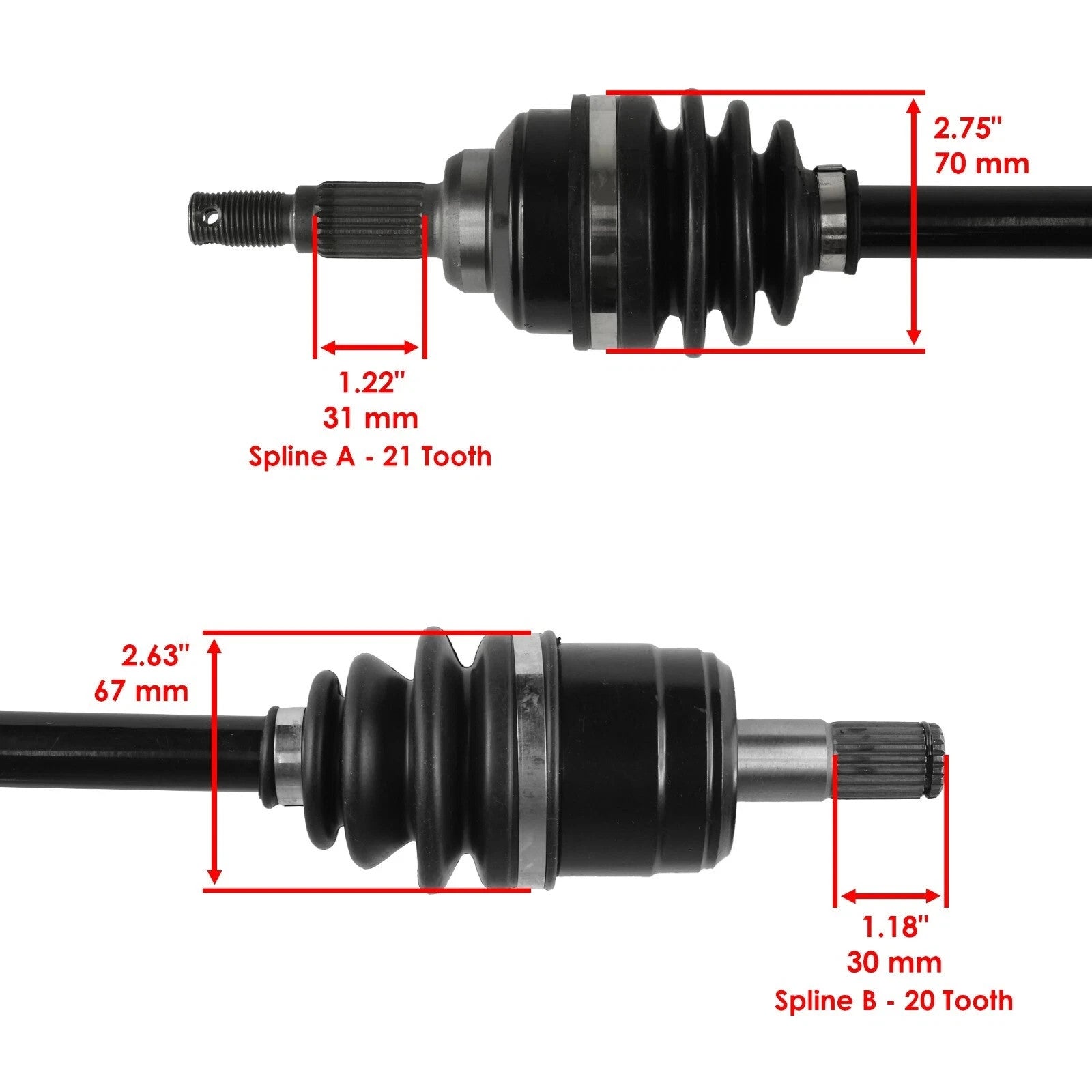 Front Left & Right CV Joint Axle For Honda Foreman 400 TRX400FW 4X4 1995-2001