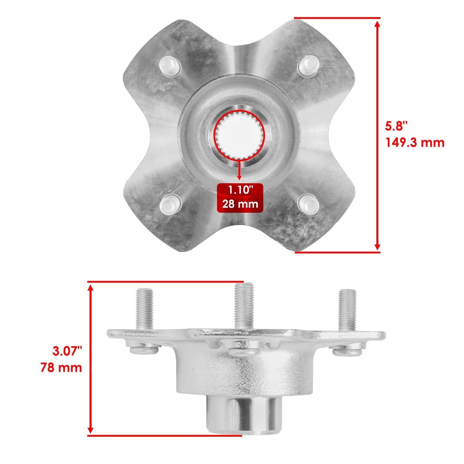 Rear Left Right Wheel Hub for Honda TRX420FE1 TRX420FM1 Rancher 420 2014 - 2020