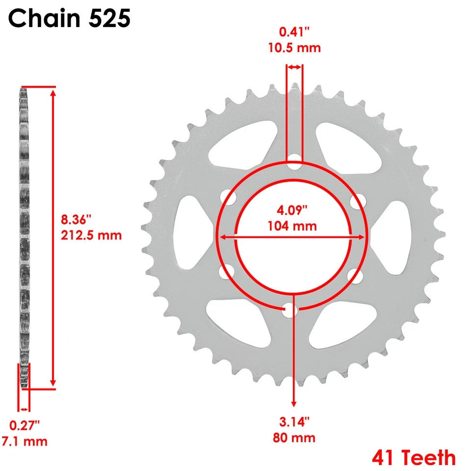 Black Drive Chain And Sprocket Kit for Kawasaki Ninja ZX-10R ZX1000 2008-10