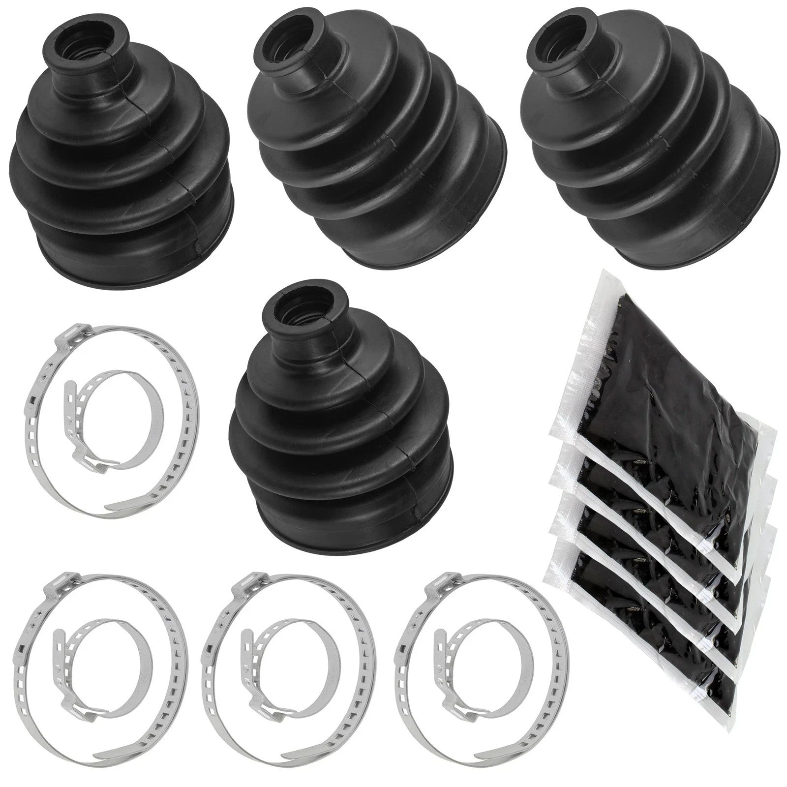 2 Front Axle Inner Outer CV Boot Kit for Kawasaki Bayou 400 KLF400B 4X4 1996-99