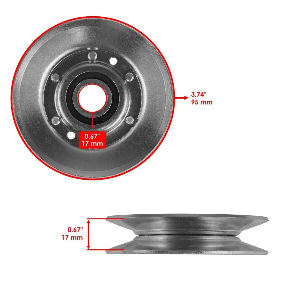 2 V-Idler Pulley For John Deere 325 335 345 GX255 GX325 GX345 GX355 AM118447