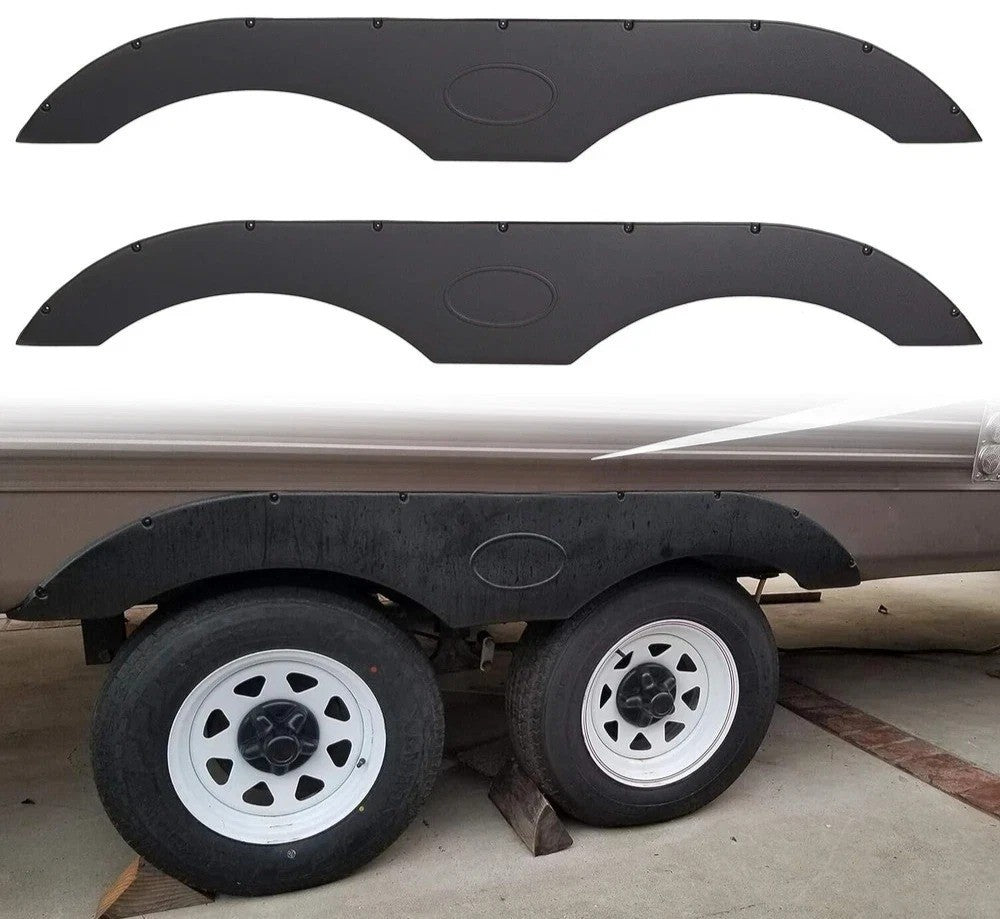 HECASA 2 Tandem Pair Black Trailer Fender Skirt For RVs Campers And Trailers Set