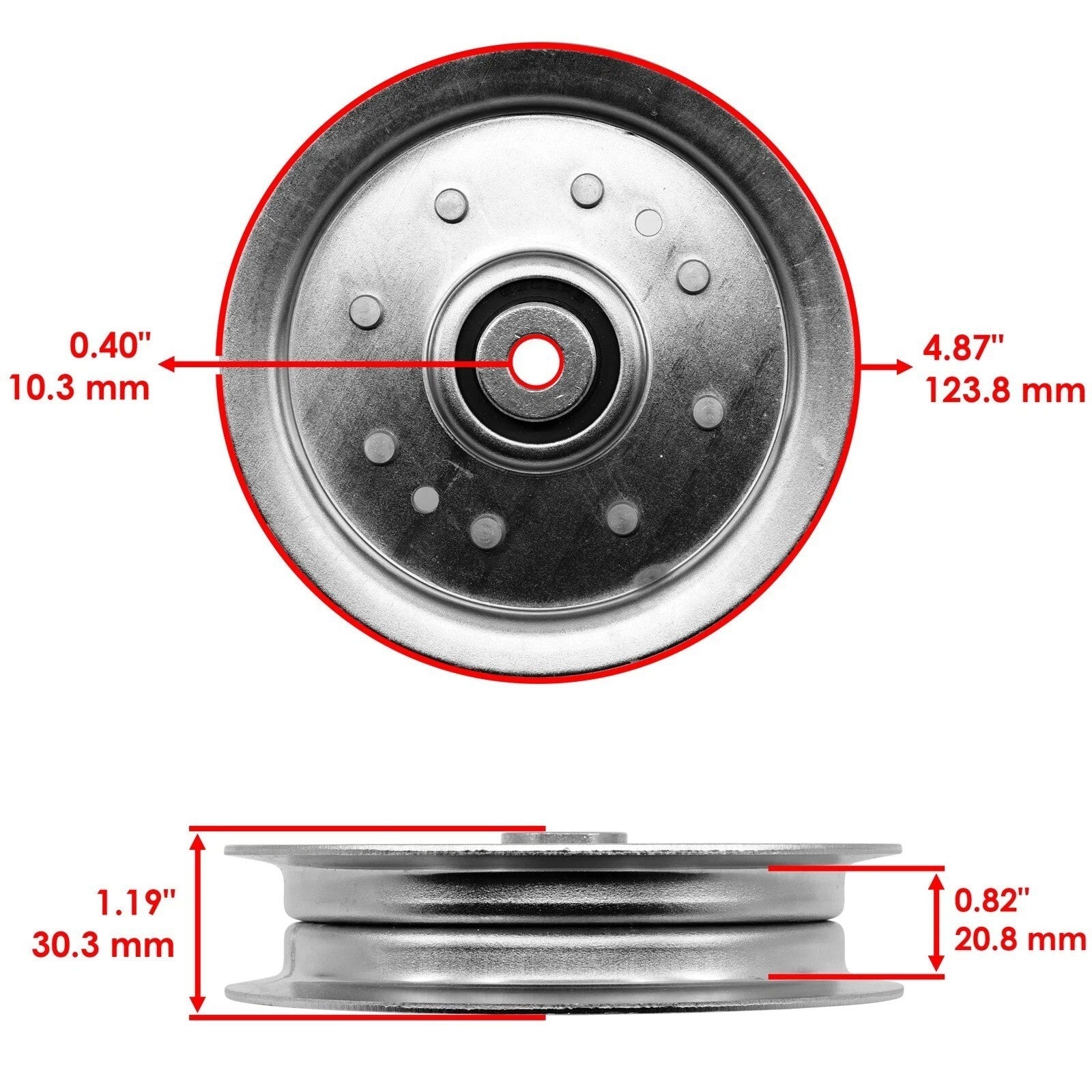 Caltric 539976688 596739801 Flat Idler Pulley For Husqvarna ZeroTurn Lawn Mowers