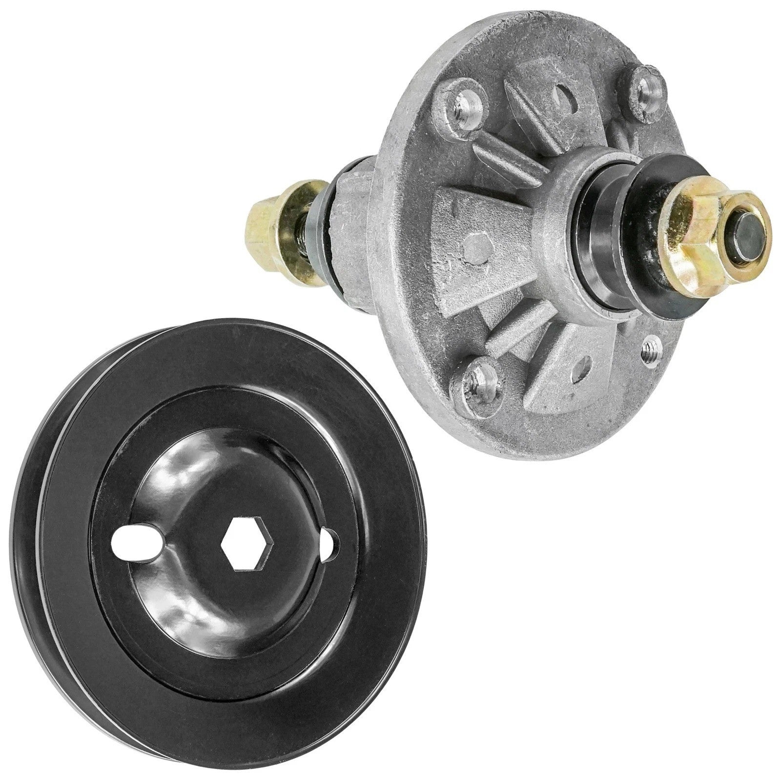 48" Deck Spindle with Pulley For John Deere E140 E150 E160 E170 D150 D155 D160