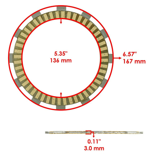 Clutch Friction Steel Plates and Gasket Kit for Yamaha V Star 1300 XVS13 07-17