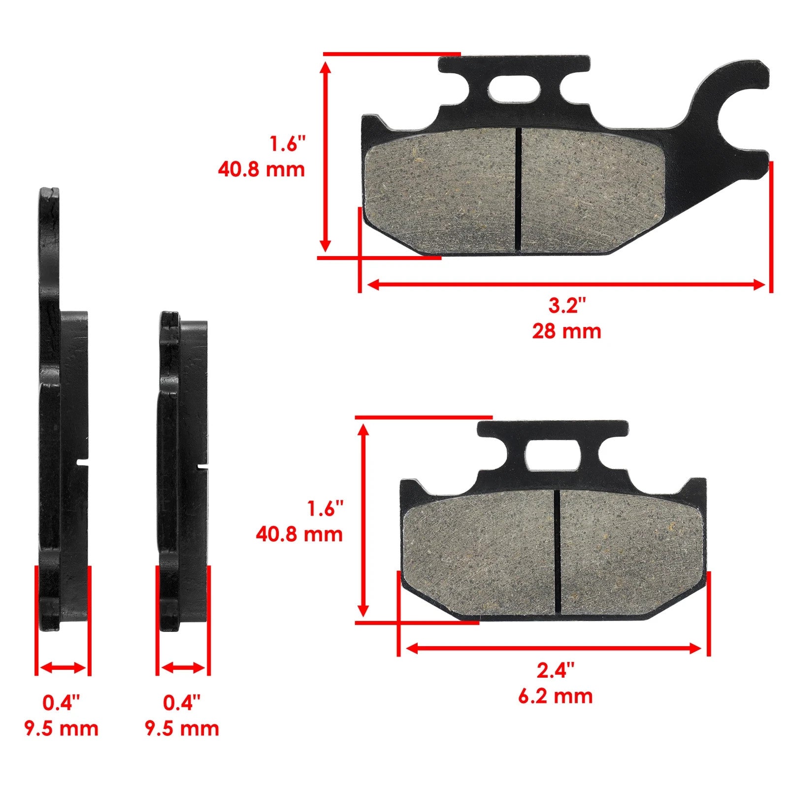 Brake Pads for Yamaha Grizzly 450 YFM450 4X4 Irs 2007-2008 Front Rear Brakes
