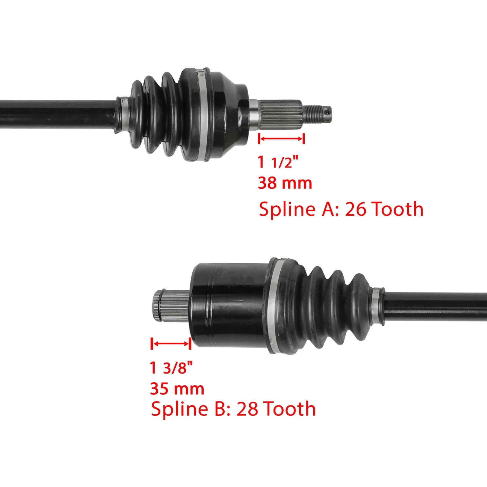 Front & Rear CV Joint Axle Shaft For Polaris RZR XP Turbo 2016-2018 Left & Right
