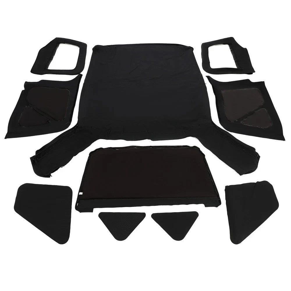 For 1997-2006 Jeep Wrangler TJ Premium Front & Rear Soft Top + Upper Skins 6pcs