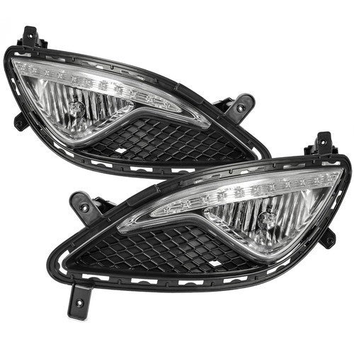 Fog Lamps Lights Cover & Connect RH LH Assembly for Hyundai Genesis Coupe 13-17