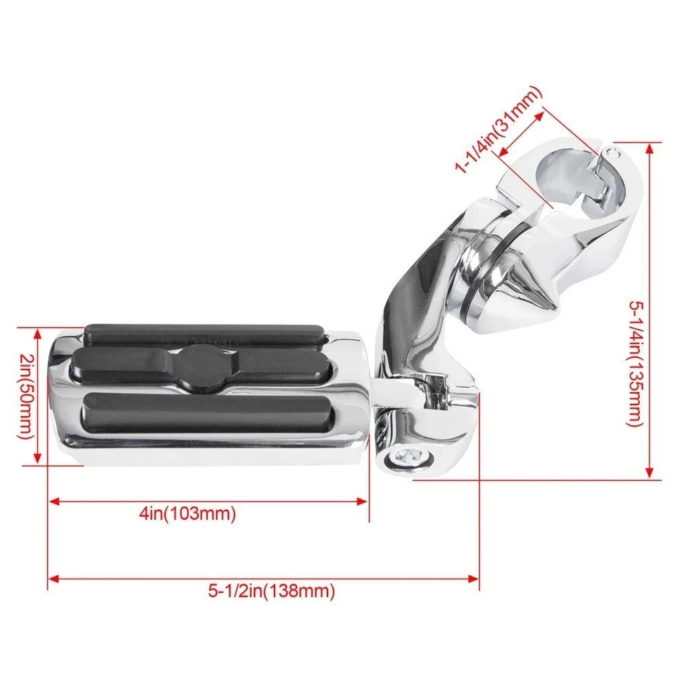 Motorcycle Highway Foot Pegs For Harley Touring Road King Steet Glide 1-1/4" Bar
