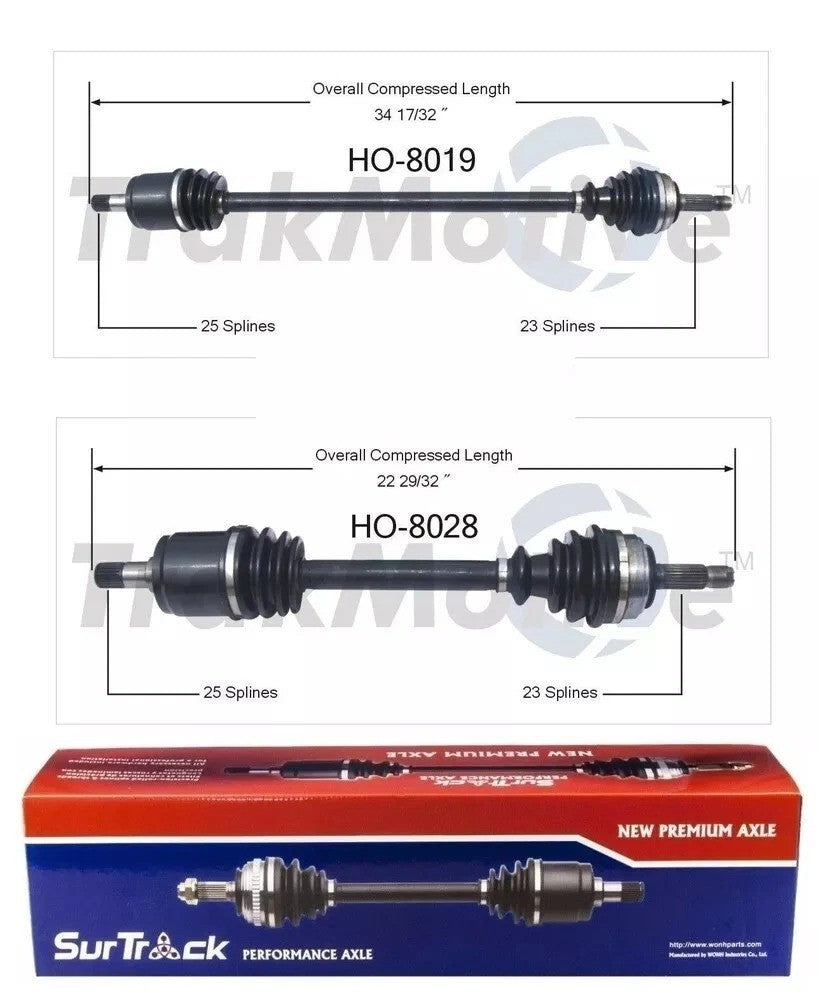 For Honda Civic FWD 84-87 Pair of Front CV Axle Shafts Assemblies TRAKMOTIVE Set