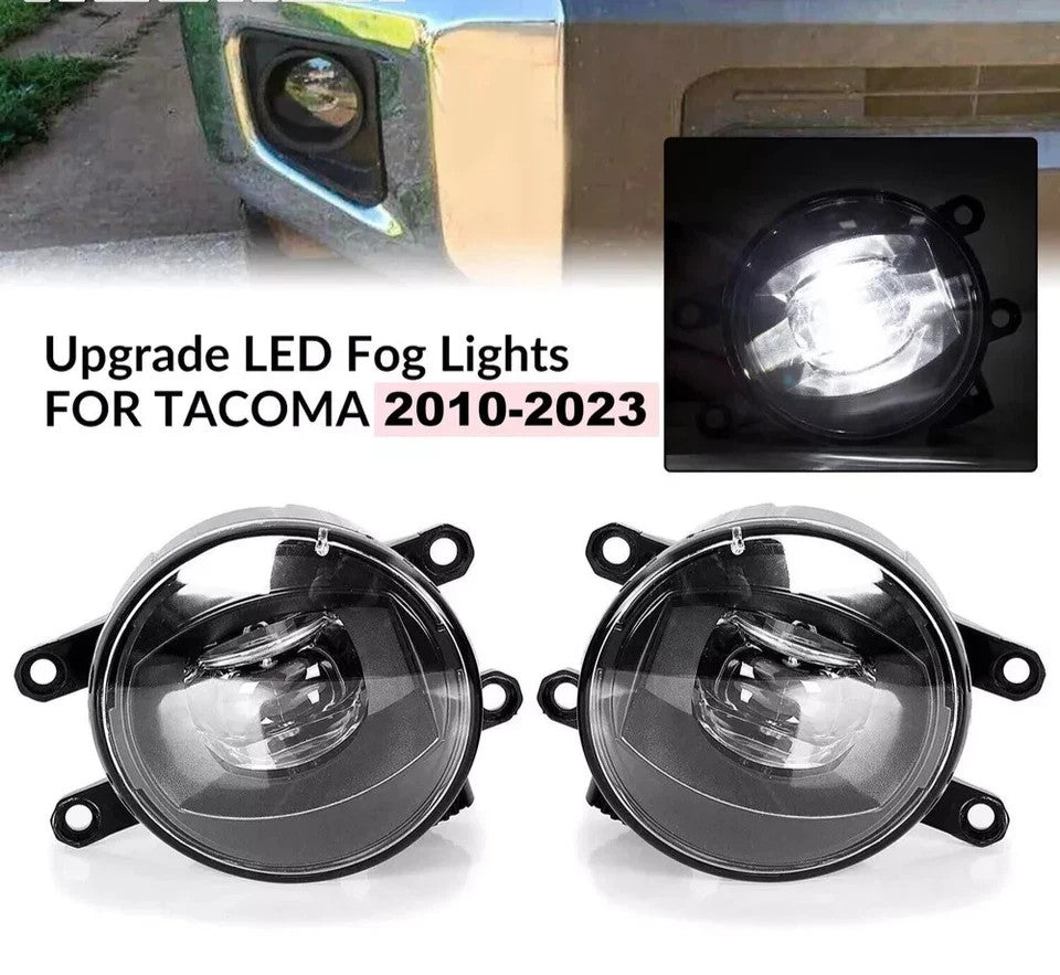 LED Fog Lights Lamps Clear For Toyota Tacoma 4Runner Tundra RAV4 2010 2012-2023