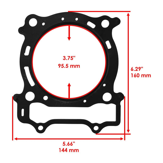 Cylinder Head and Base Gasket fits Yamaha YFZ450 YFZ 450 2004-2013 Bore 95Mm