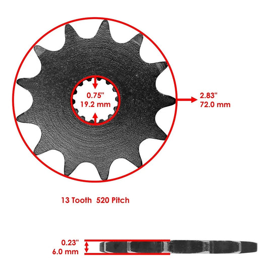 Black Drive Chain And Sprocket Kit for Yamaha YZ125 2002 2003 2004