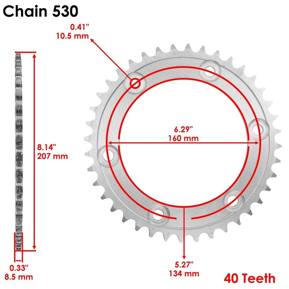 Drive Chain & Sprockets Kit for Honda RVT1000R Rc51 2000 2001 2002 2003-2006