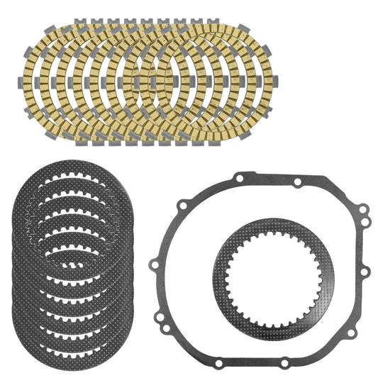 Clutch Friction Steel Plates Kit for Kawasaki Ninja ZX-6R ZX600 ZX636 2000-2004