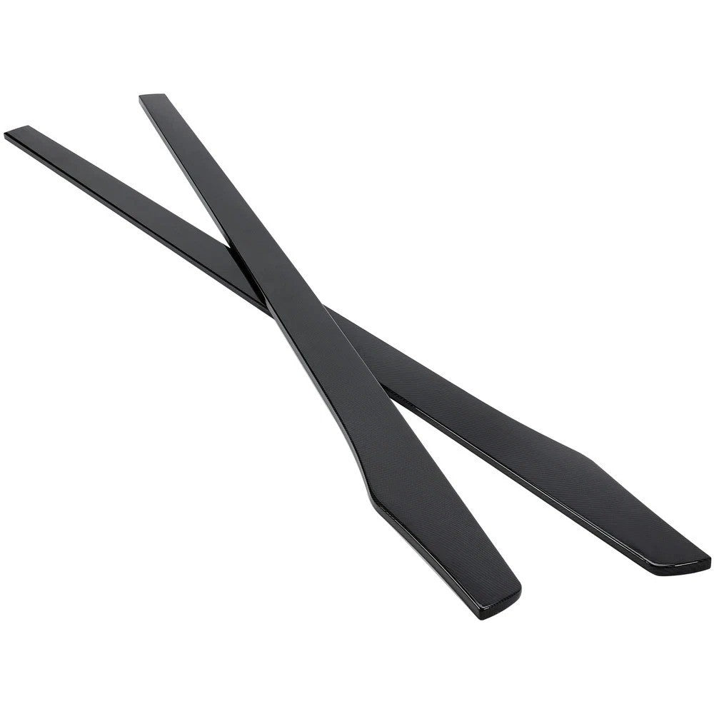 Fits 12-19 Tesla Model S Side Skirt Extension Bottom Lip Pair Carbon Fiber style