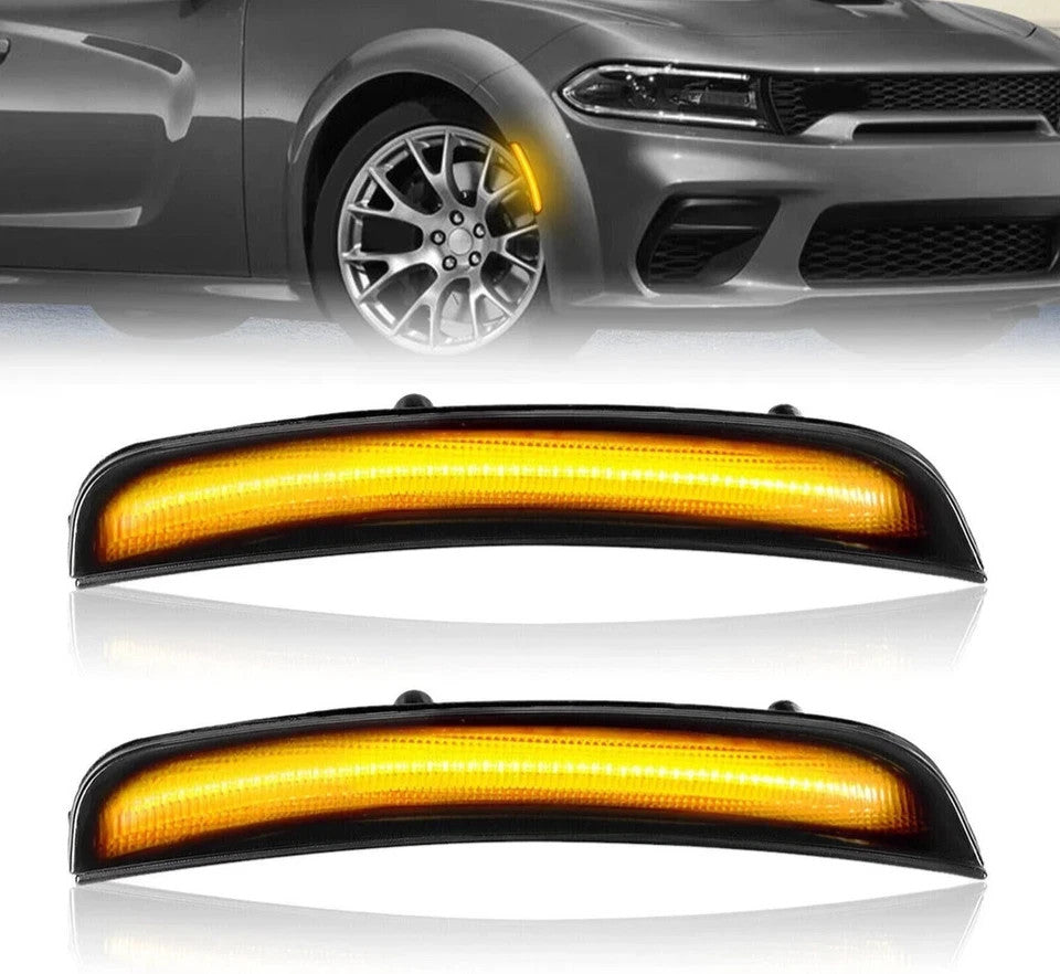 Front Bumper LED Side Marker Signal Lights For 2015-2023 2016 Dodge Charger