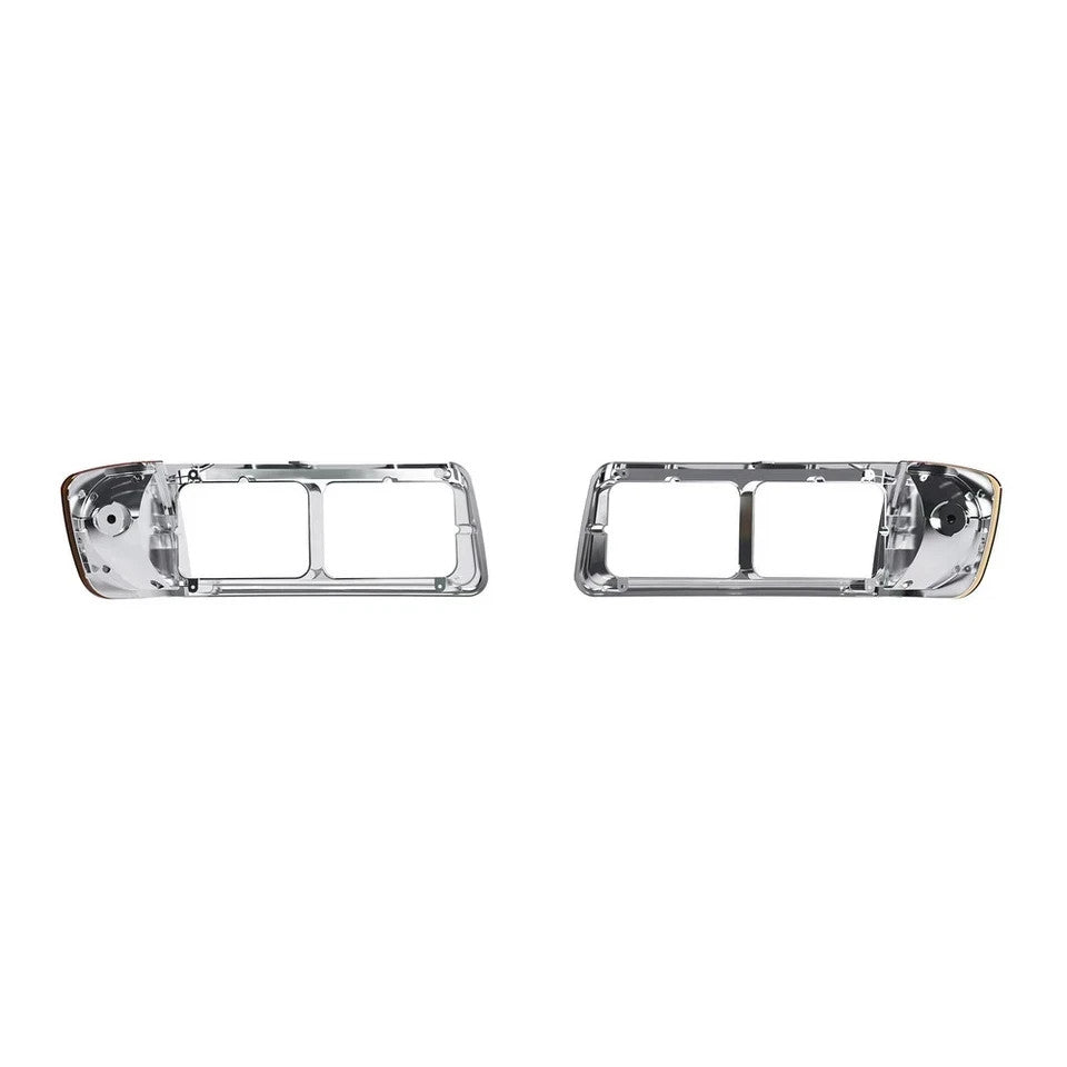 For Freightliner FLD120 Headlight Bezel W/ LED Turn Signal Light Corner Light