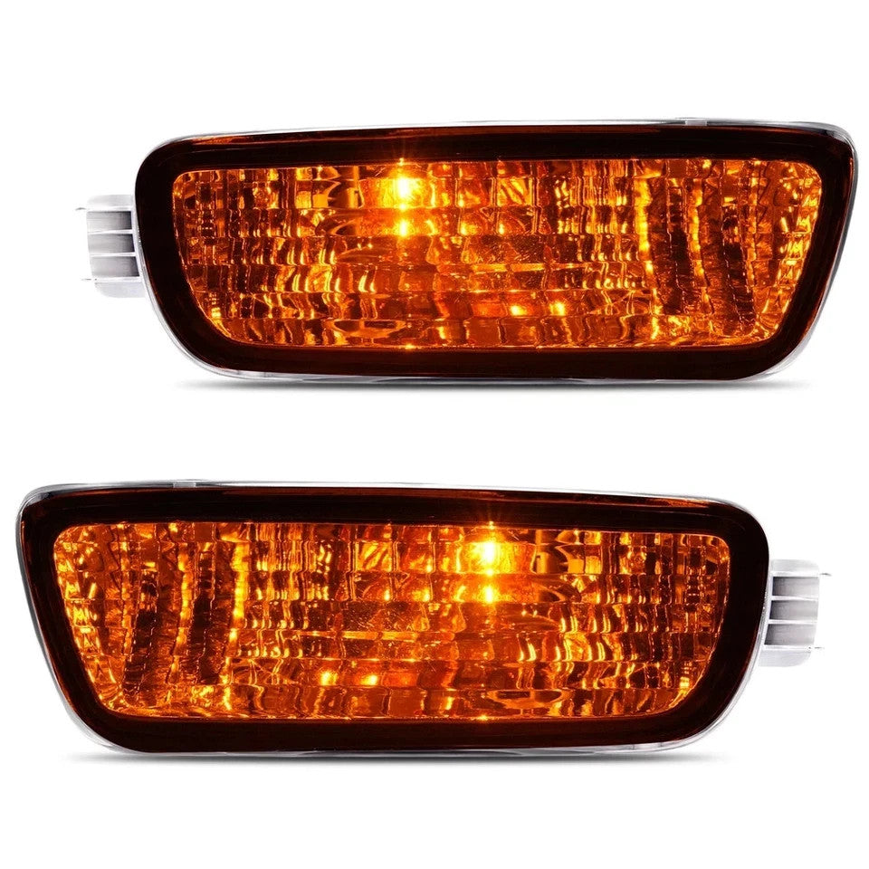 HECASA Left+Right Side Front Bumper Turn Signal Lights For Toyota Tacoma 01-04