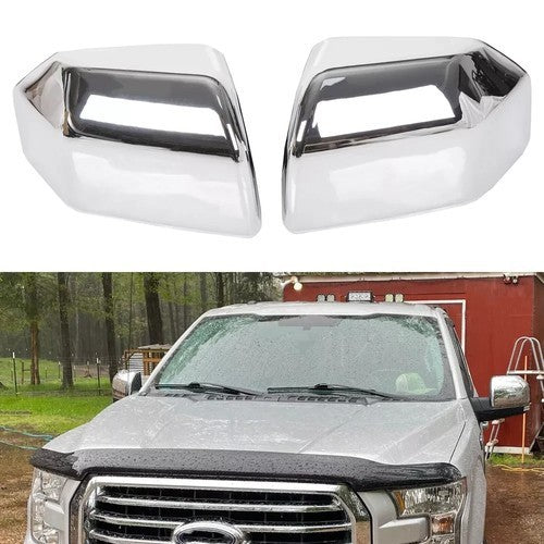 For 15 16 17 18 19 20 Ford F150 F-150 Top Half Chrome Mirror Covers Replacement