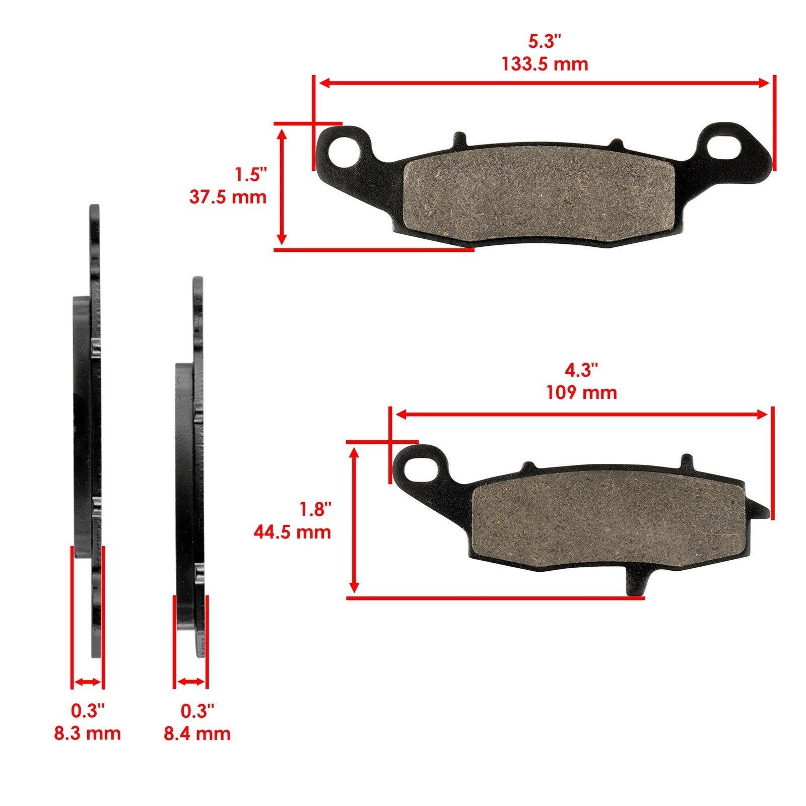 Front & Rear Brake Pads for Kawasaki ZR750 ZR7S ZR-7S 2001-2005 Front Rear
