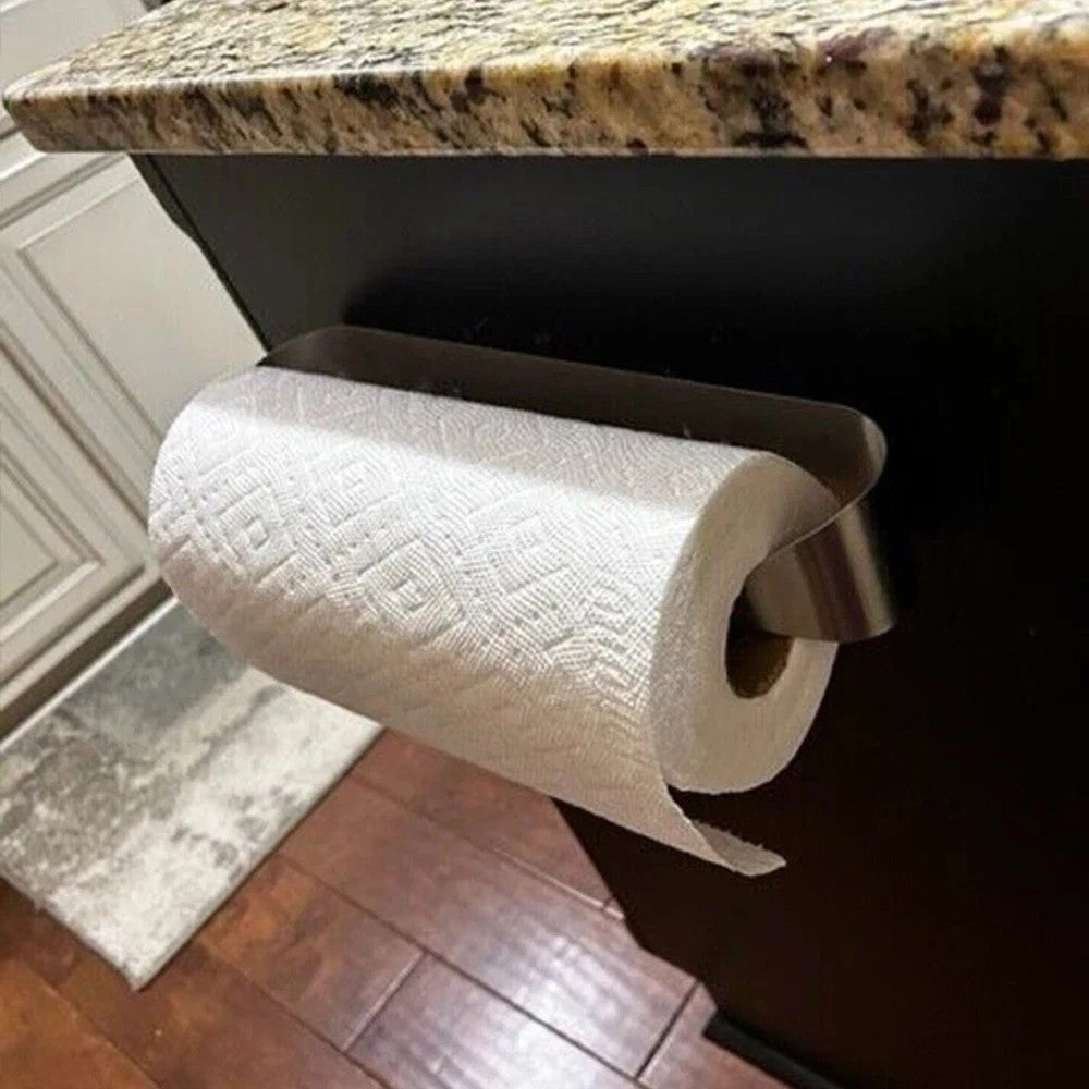 Paper Towel Holder Stainless Steel Under Cabinet Kitchen Bathroom Wall Mount New