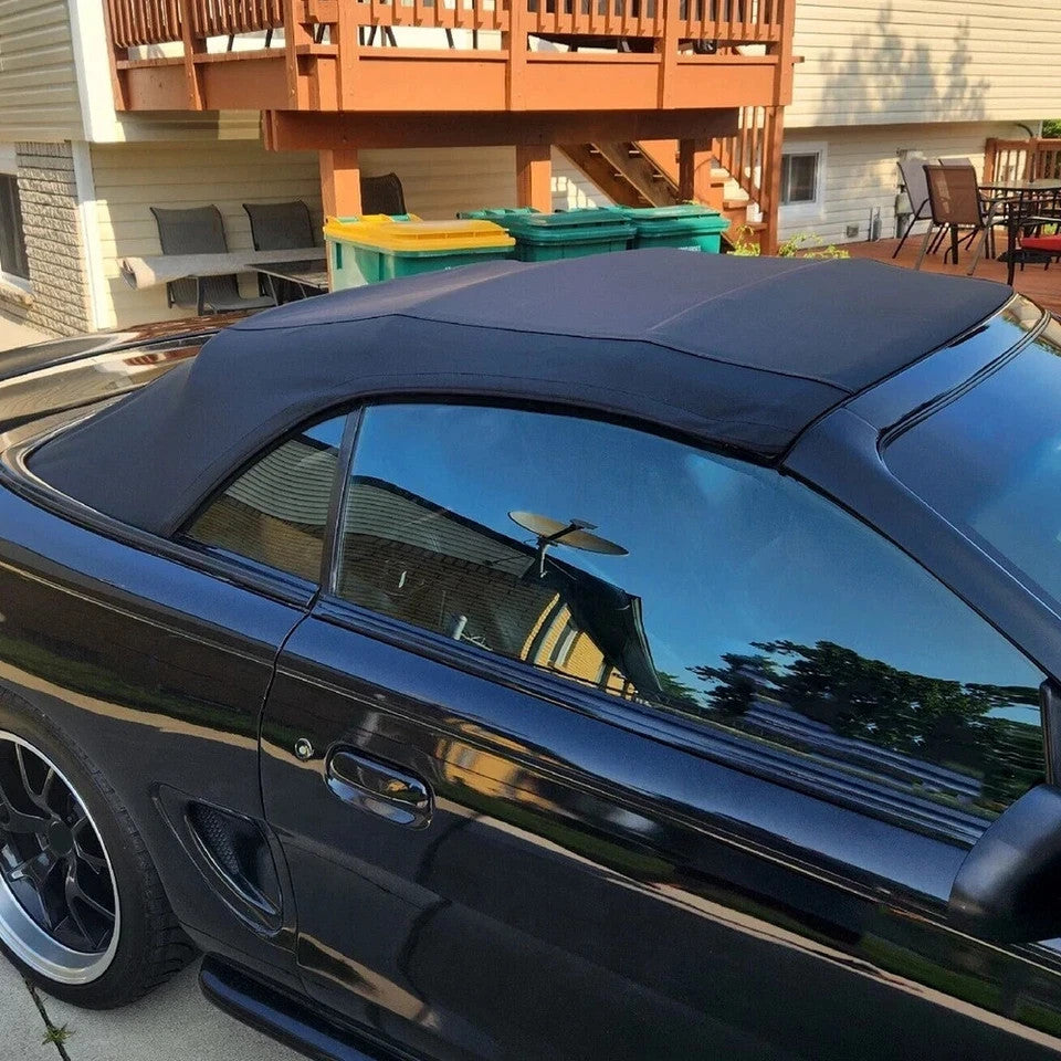 For Ford Mustang 1994-2004 Convertible Soft Top w/Heated Glass Window Black