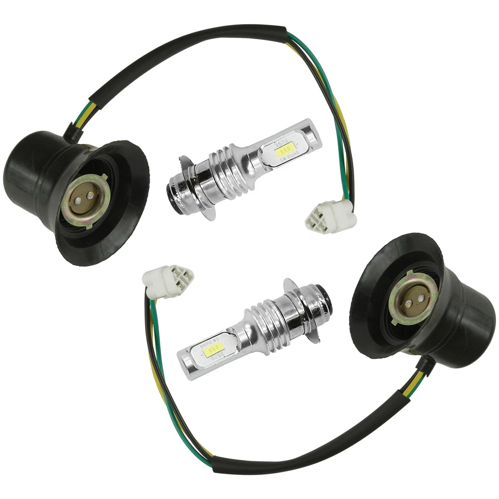 Caltric Headlight Socket And LED Bulb For Yamaha Rhino 700 YXR700F 4X4 2011-2012