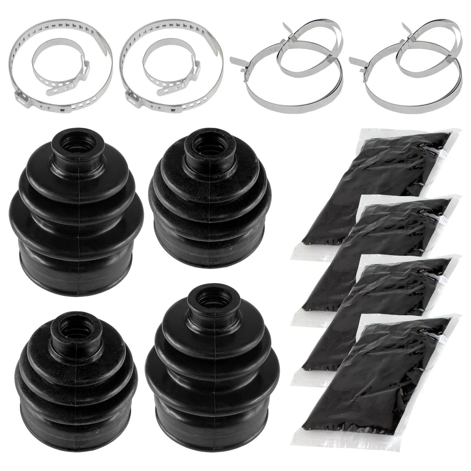 2 Rear Axle Inner Outer CV Boot Kit for Yamaha Grizzly 450 YFM450 4X4 2011-2014