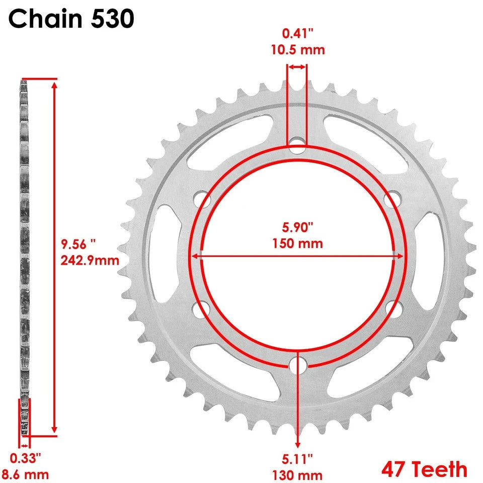 Black O-Ring Drive Chain & Sprockets for Yamaha YZF600R YX600R YZ600R 1995-07