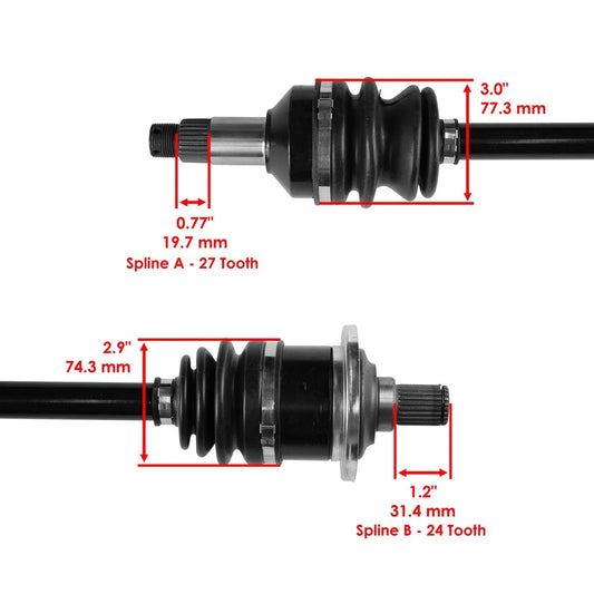 Front Right And Left CV Joint Axles for Arctic Cat 700 4X4 Trv 2008 2010-2014