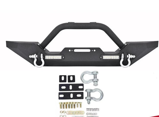 Front Bumper W/ Winch Plate D-Rings LED Light ForJeep Wrangler TJ YJ 87-06 1997