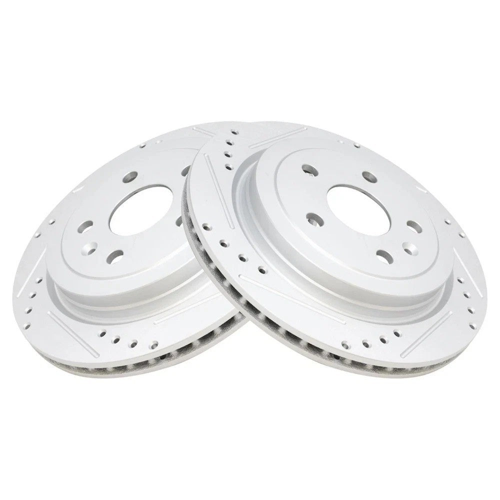 Performance Brake Rotor Drilled Slotted Coated & Ceramic Pad Kit