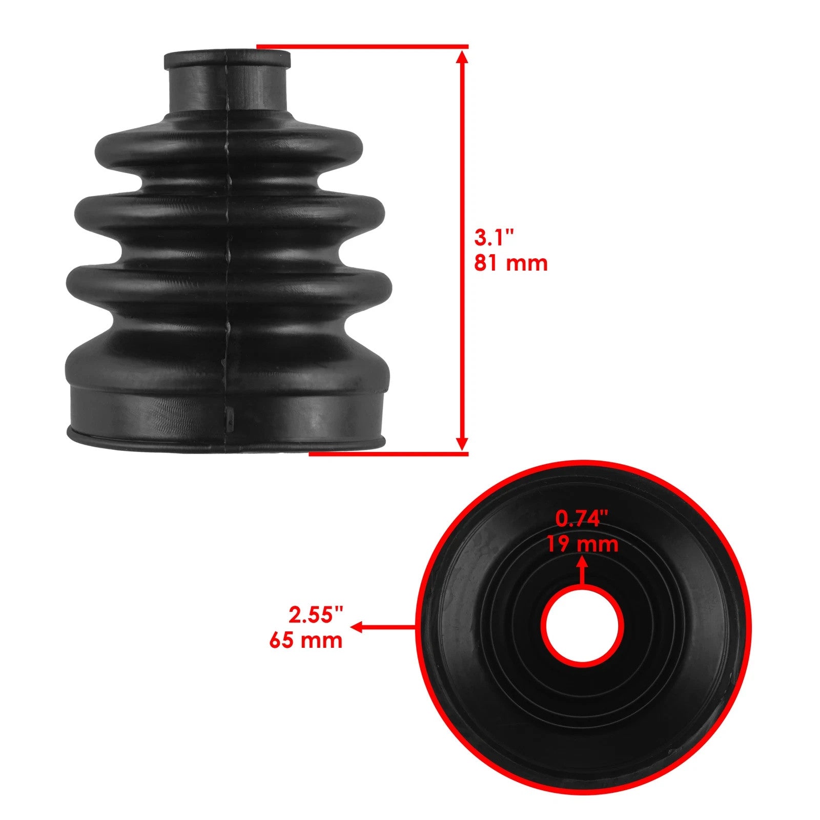 Front Axle Inner Outer CV Boot Kit for Kawasaki Mule 3010 KAF950 Dsl 4X4 03-07