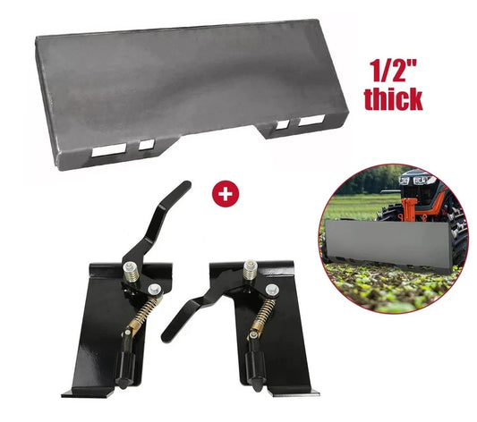 1/2" Skid Steer Mount Plate Quick Tach Attachment & Conversion Adapter Latch Box