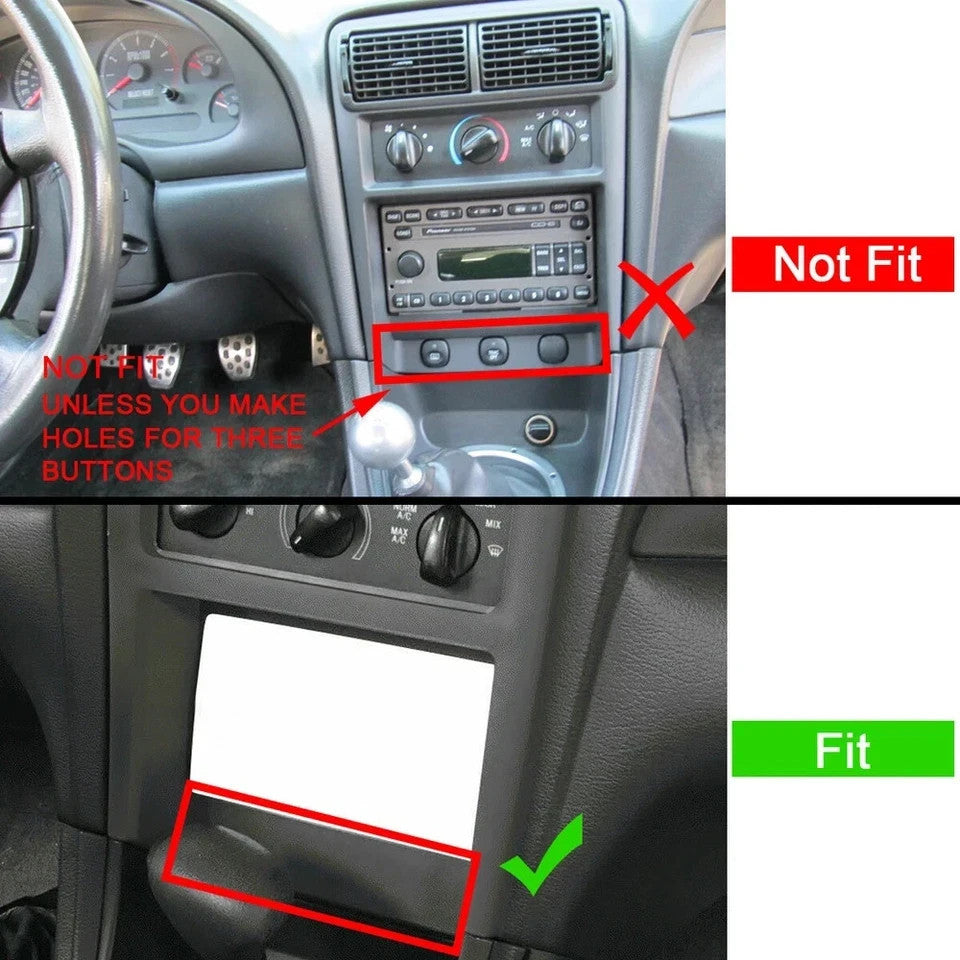 For 1994-2002 Ford Mustang Car Stereo Radio Double Din Dash Kit Bezel #95-5703B