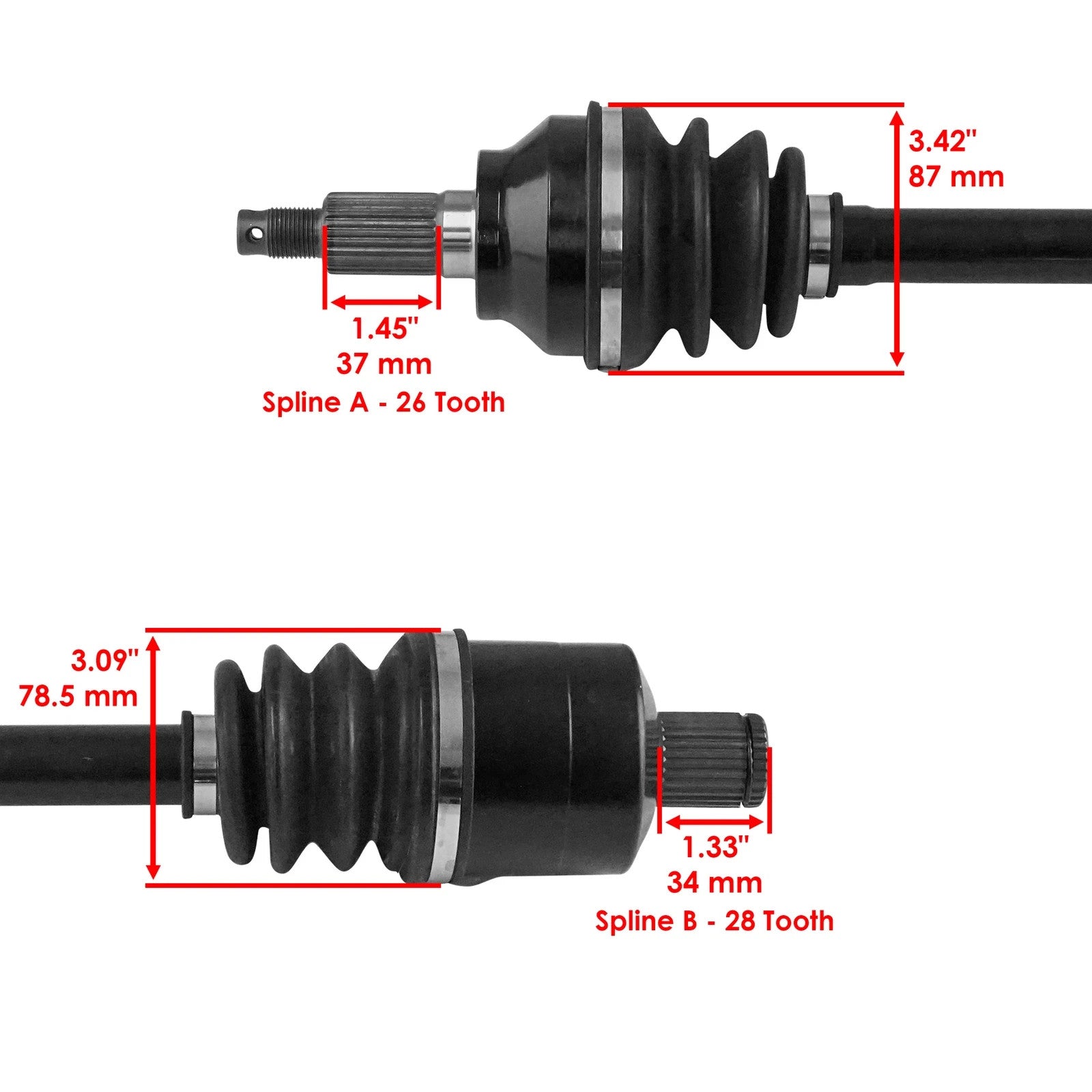 Front Left & Right CV Axle For Polaris General XP 1000 / General XP4 1000 21-23