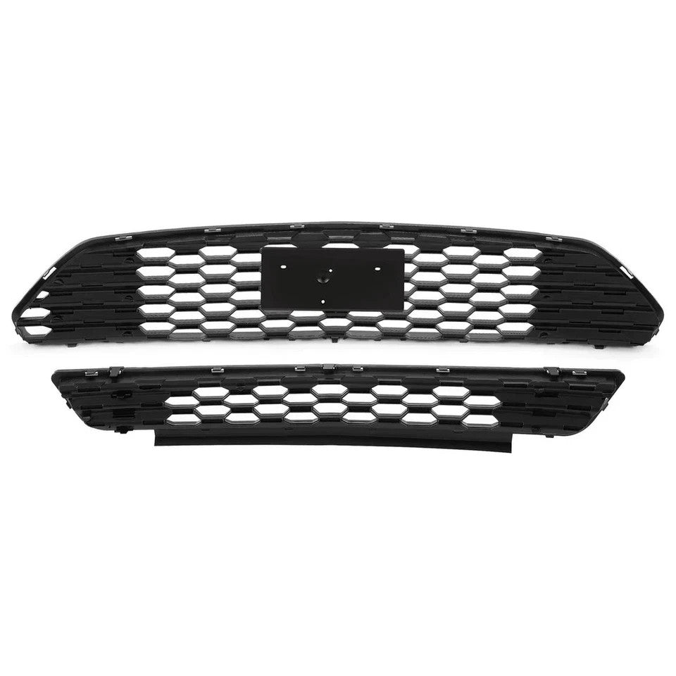 HECASA Front Bumper Grille Grill Upper&Lower For Ford Mustang 2015 2016 2017 GT