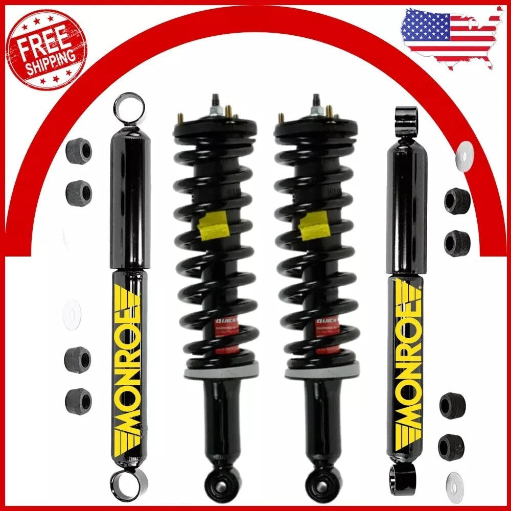 Monroe Rear Shocks & Front Suspension Strut & Coil Springs Set For Toyota Tacoma