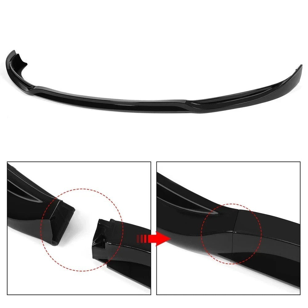 Fits 12-16 2017 Tesla S Glossy Black Front Bumper Body Kits Lip Spoiler Splitter