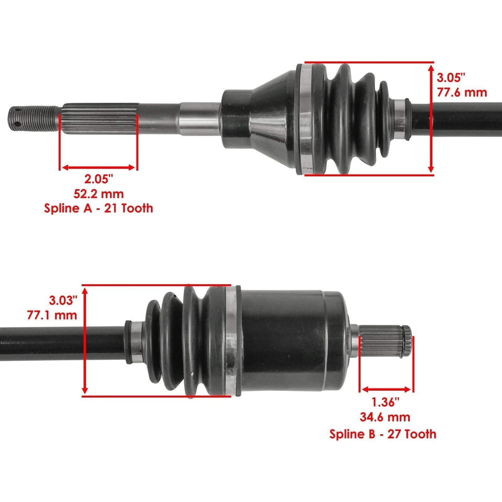K7621-15310 Front Left Or Right CV Axle For Kubota RTV-X1100 1120 1140 900