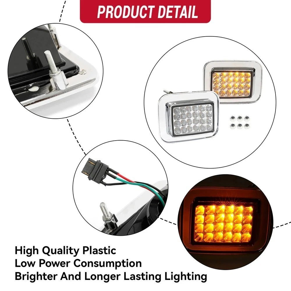 LED Corner Signal Lights Parking Lamps Fit For 2003-09 Hummer H2 2005-08 H2 SUT