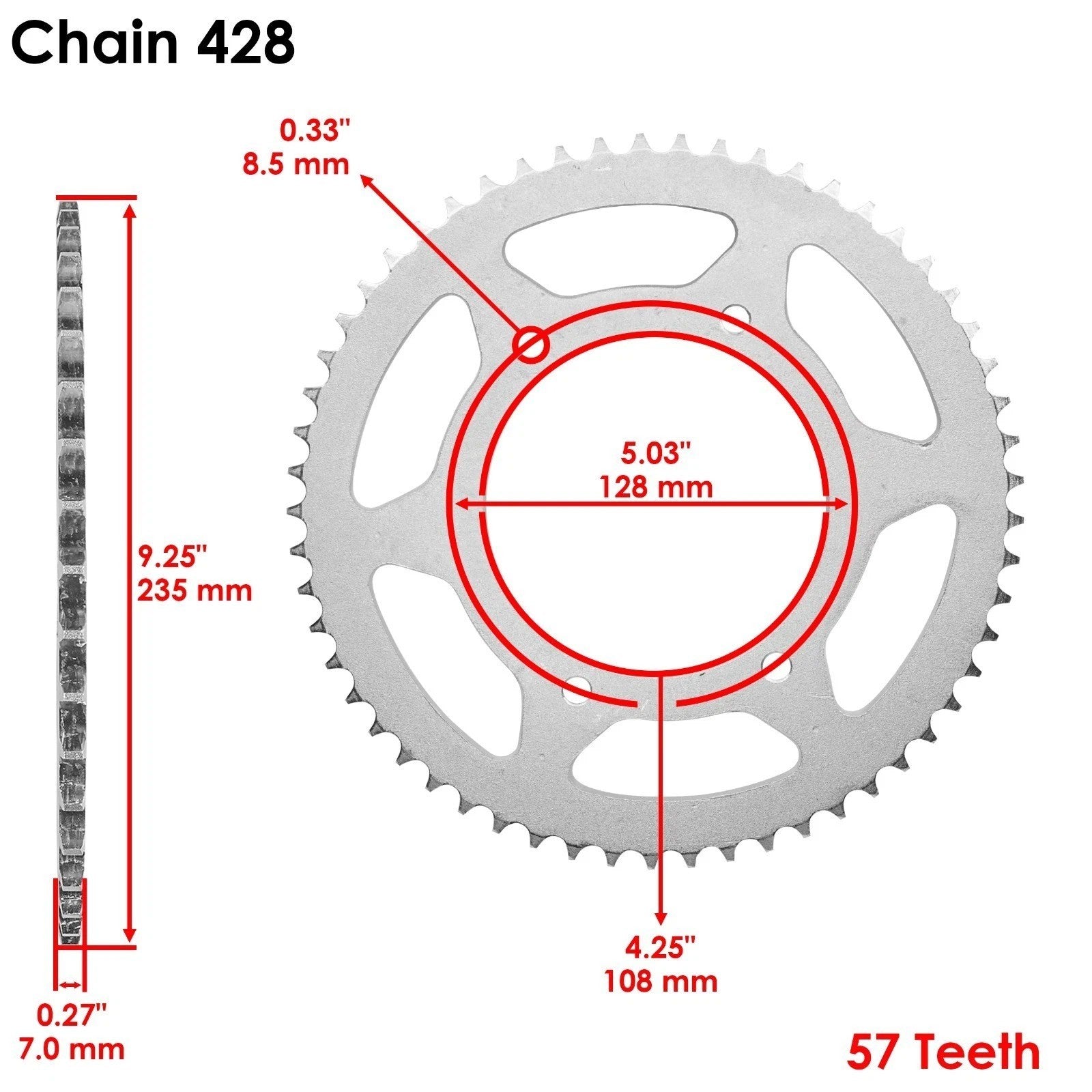 Drive Chain & Sprockets Kit for Kawasaki KLX125L 2003 2004 2005 2006