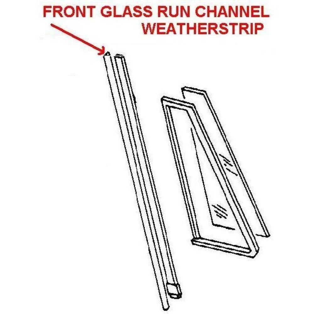 Front Window Glass Run Channel Seal Pair Set for 64-66 Chevy GMC Pickup Truck